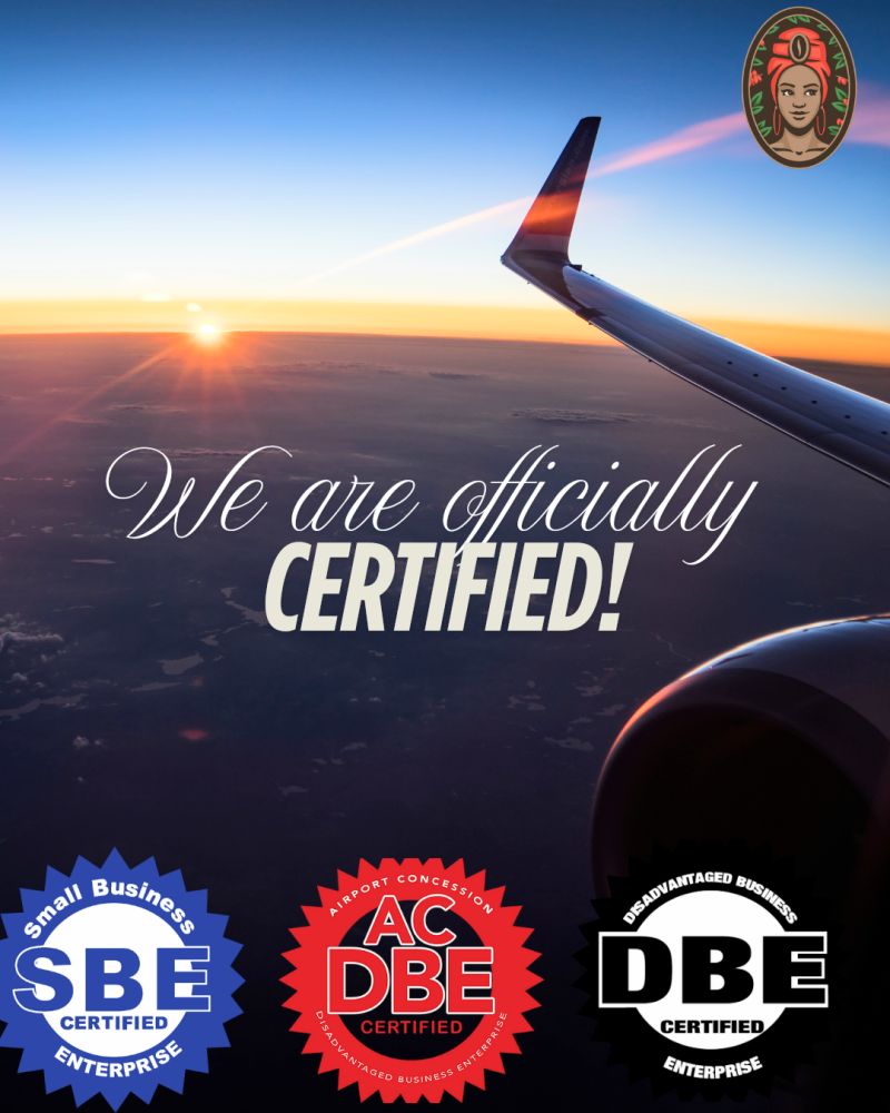We are officially a certified firm!  SBE/ACDBE/DBE Certification - Specialty Coffee Roasters